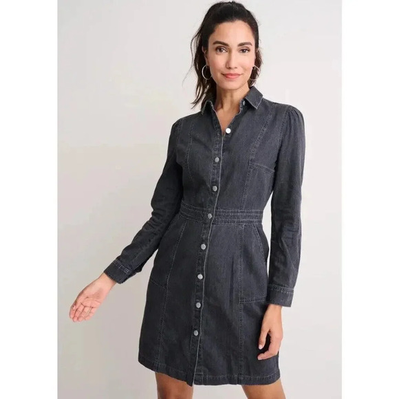 UNTUCKit Sz 16 Denim Annie‎ Shirt Dress Office Casual Minimalist - Picture 1 of 15